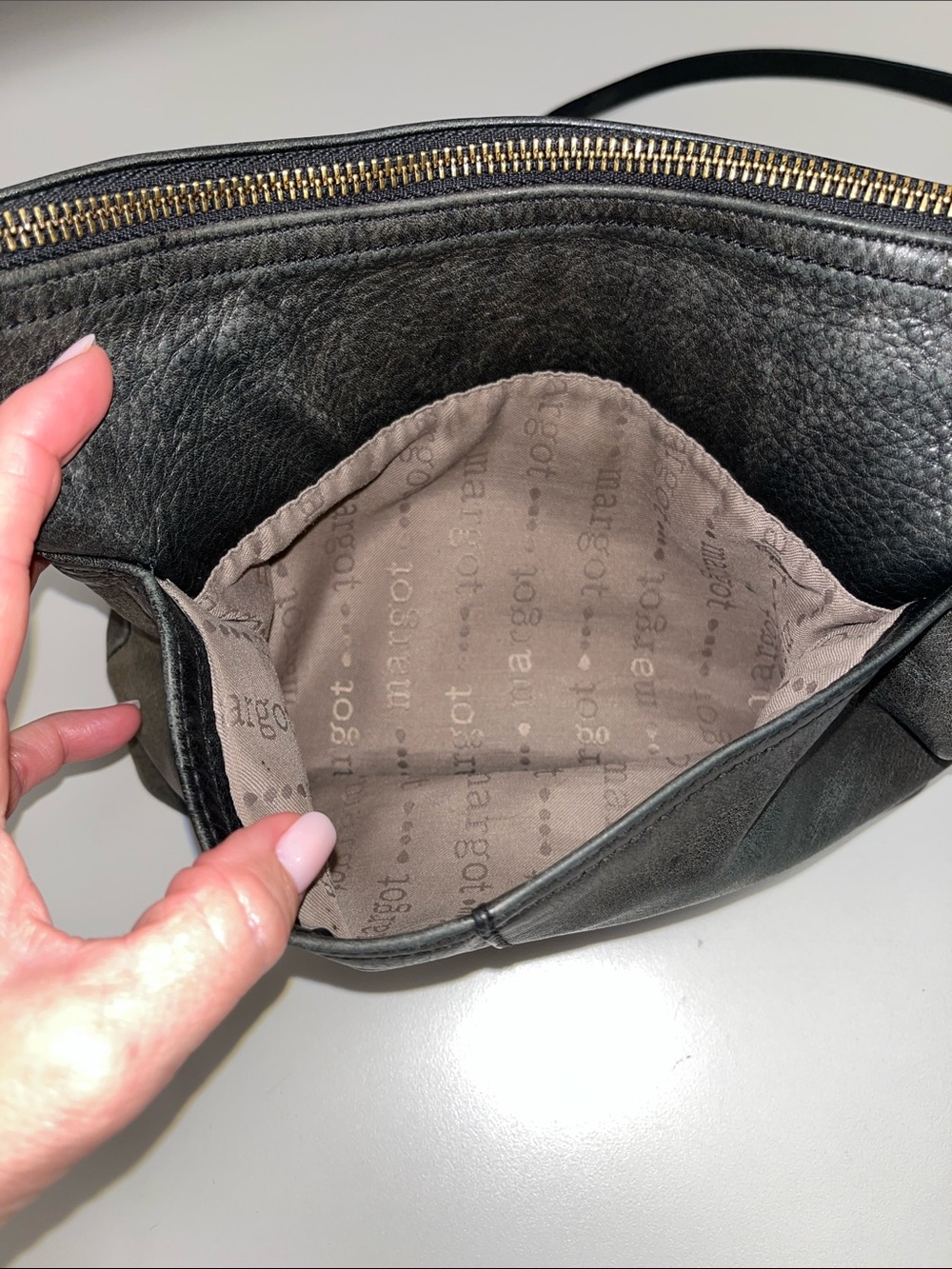 margot Black Leather Crossbody Bag with Zip Pockets - Picture 10 of 16
